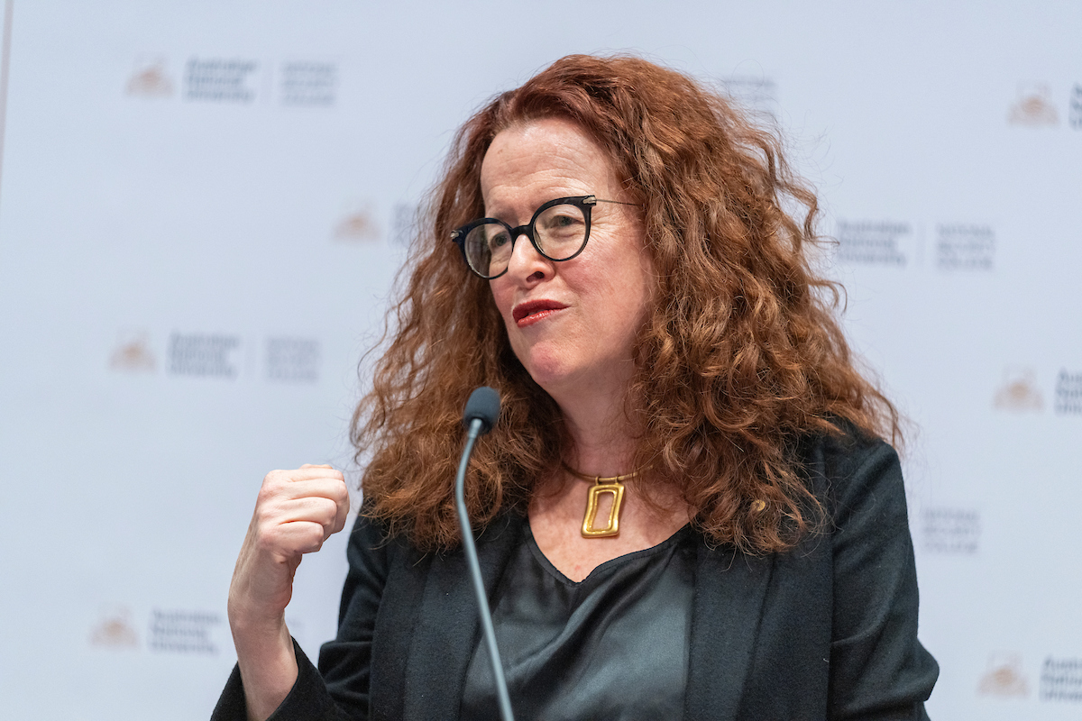 Professor Genevieve Bell speaking at the event. Image: ANU Media