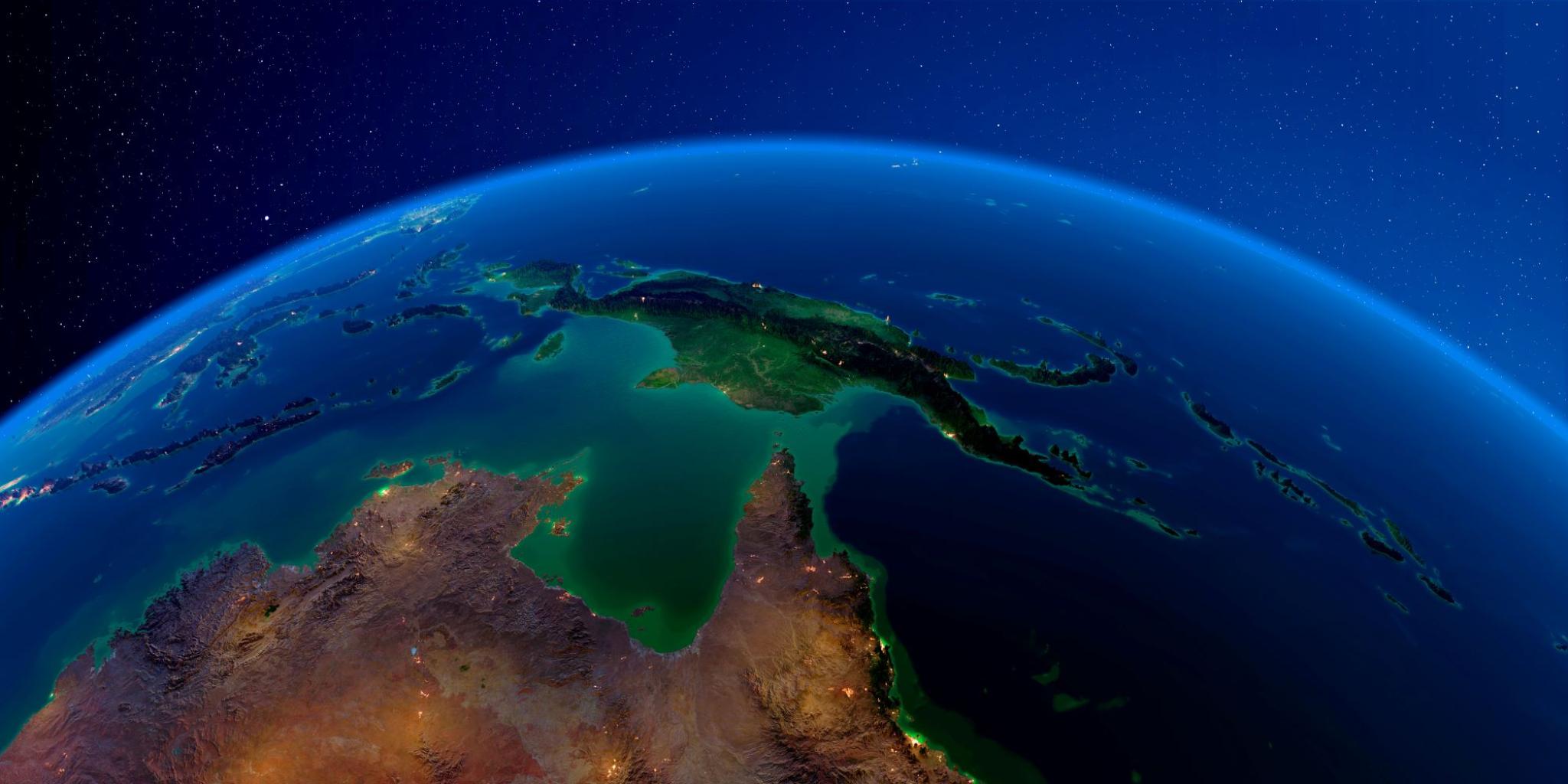 Image displaying satellite image of Australia and the Pacific Islands