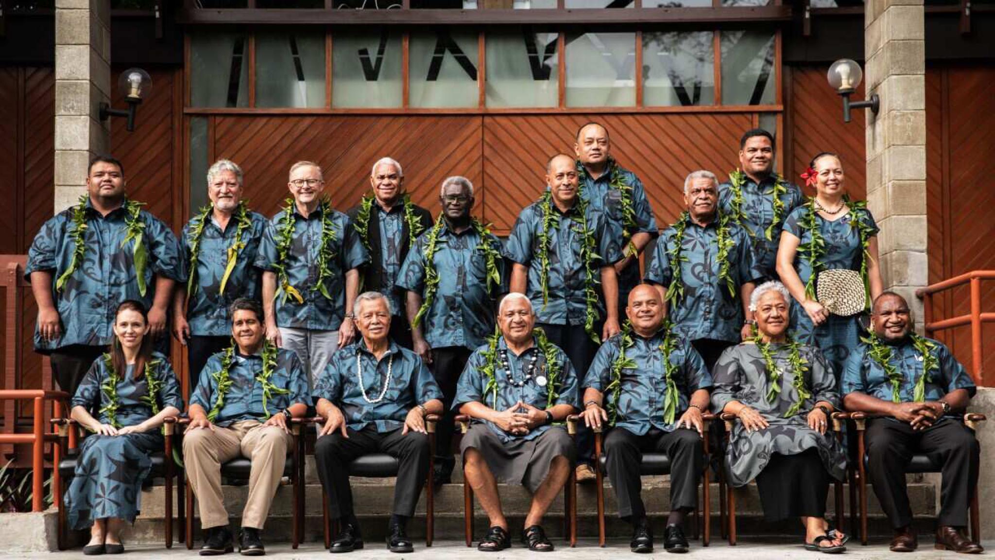 Picture of leaders from the Pacific Islands Forum Leaders’ Meeting, 14 July 2022, Suva, Fiji.