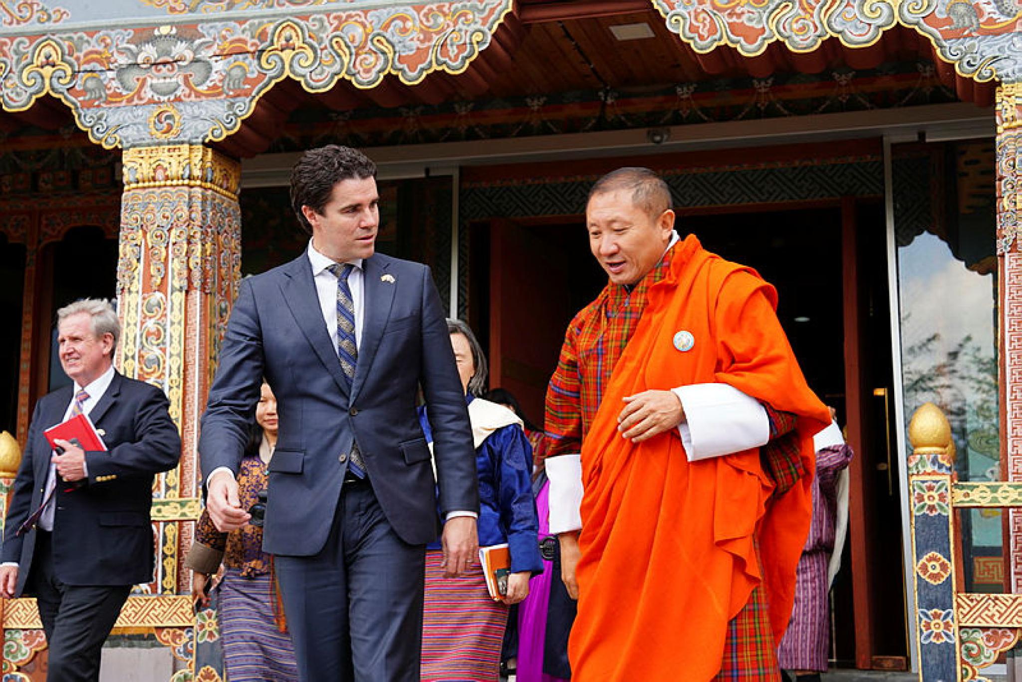 The Hon Tim Watts, Assistant Foreign Minister of Australia met with Bhutan's Foreign Minister, Dr Tandi Dorji, who is also an Australian alumnus on May 15, 2023. The Hon Tim Watts, Assistant Foreign Minister of Australia traveled to Nepal, Bangladesh and Bhutan during May, 2023 undertaking bilateral meetings and cultural visits in each country.