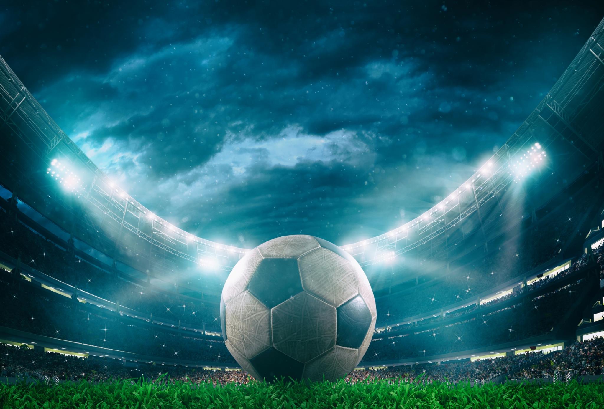 Image of a football in a stadium