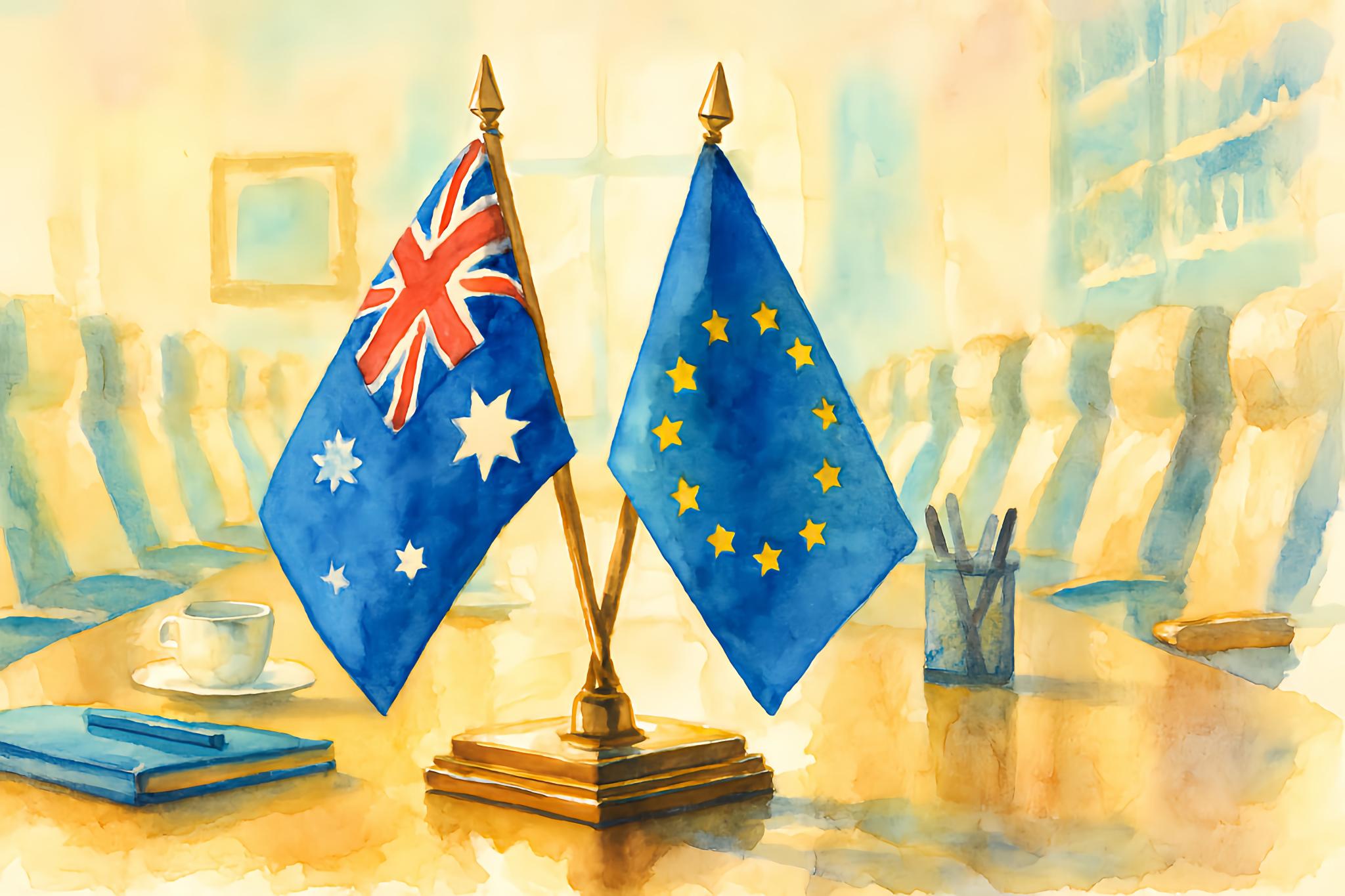 Australia and EU flags