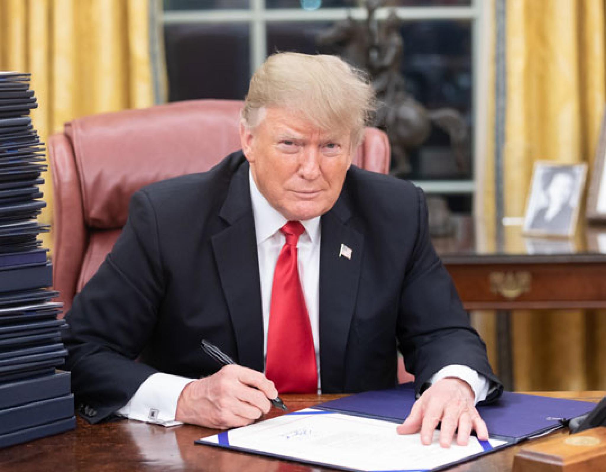 President Trump at his desk