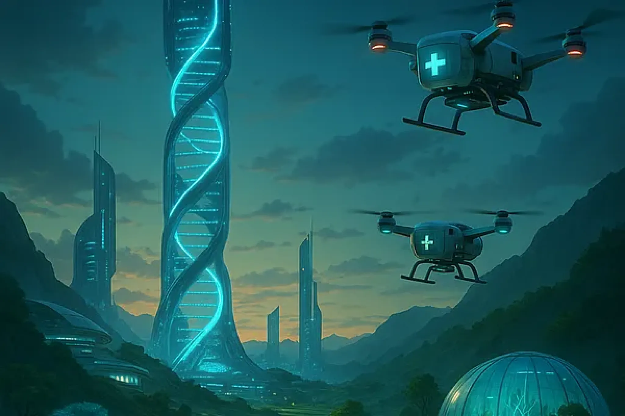 AI generated image of a futuristic city