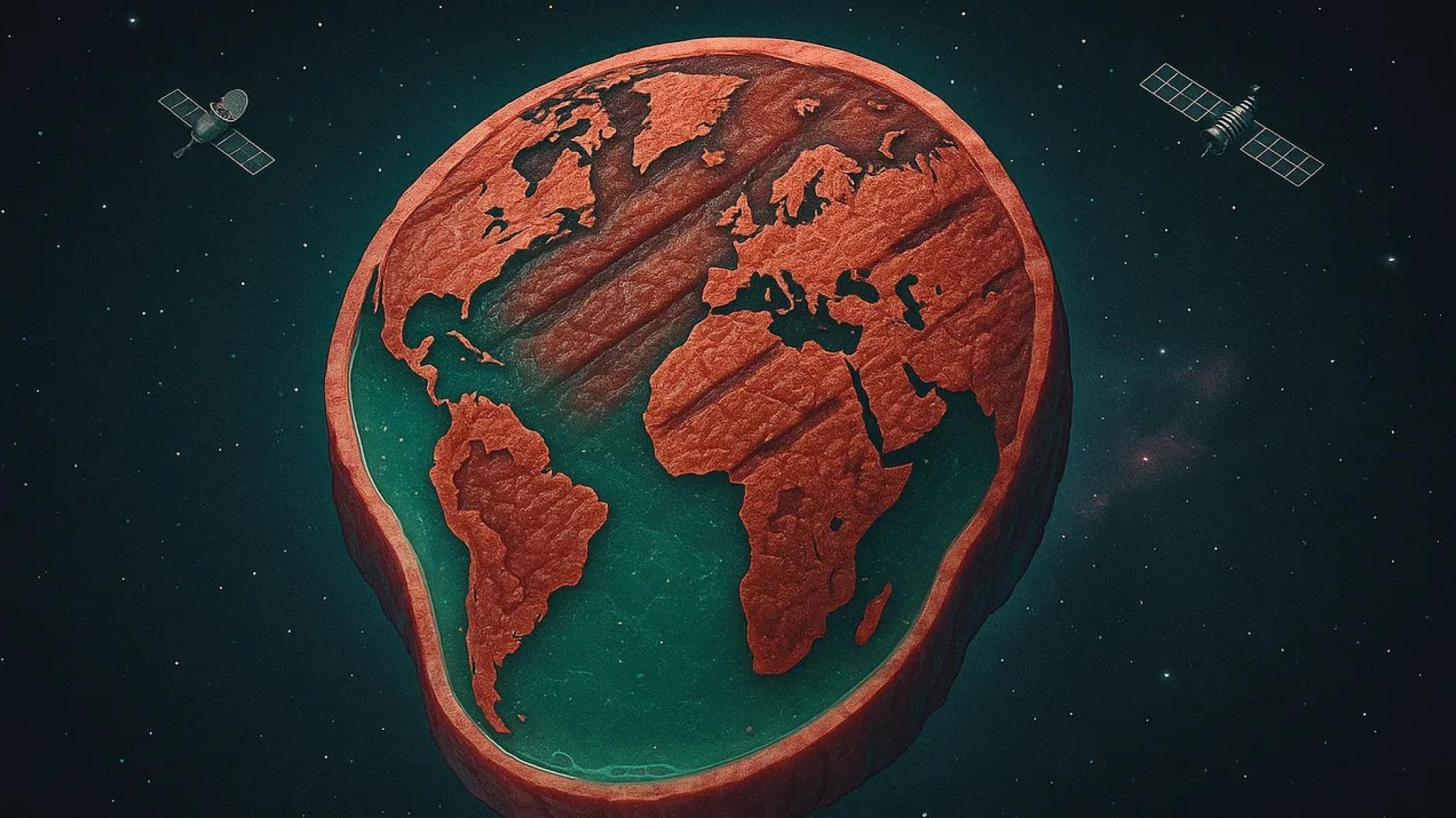 AI generated image of a world map on a cell