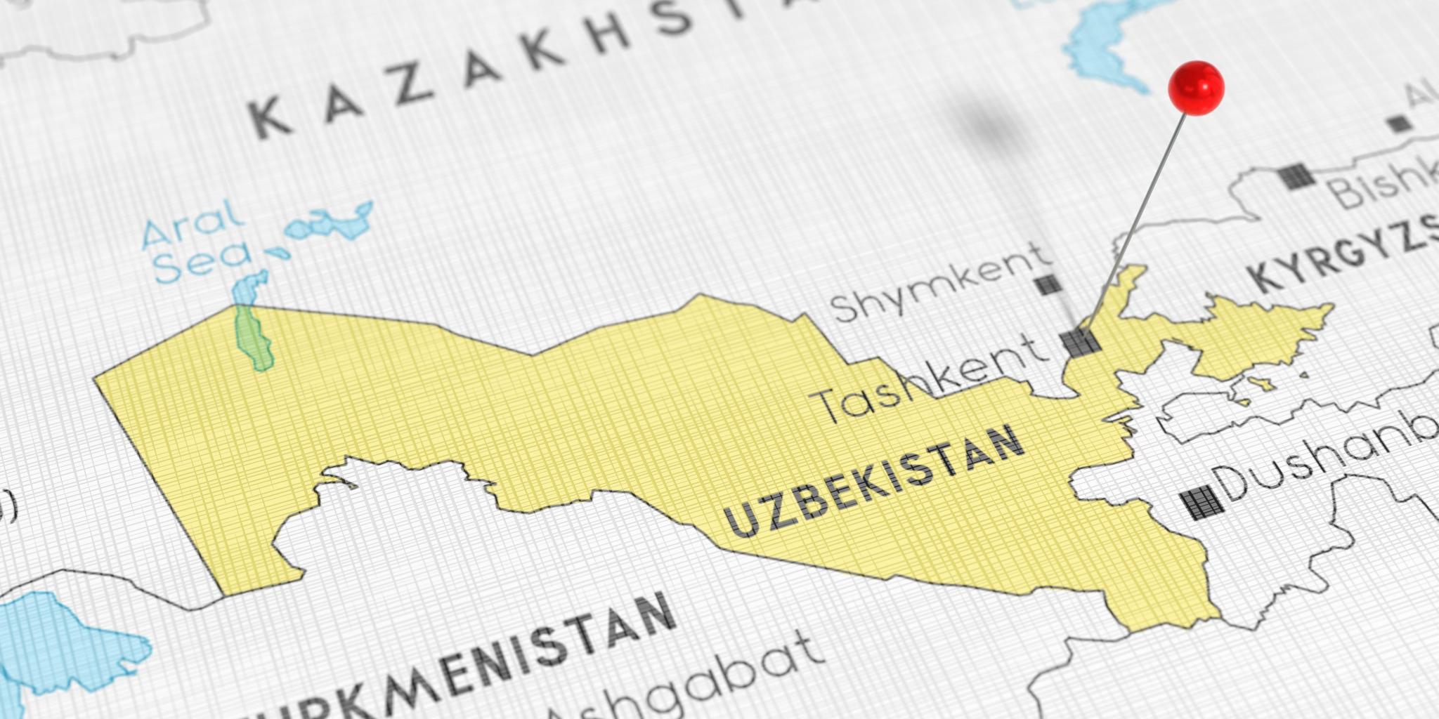 Map of Uzbekistan and Central Asia
