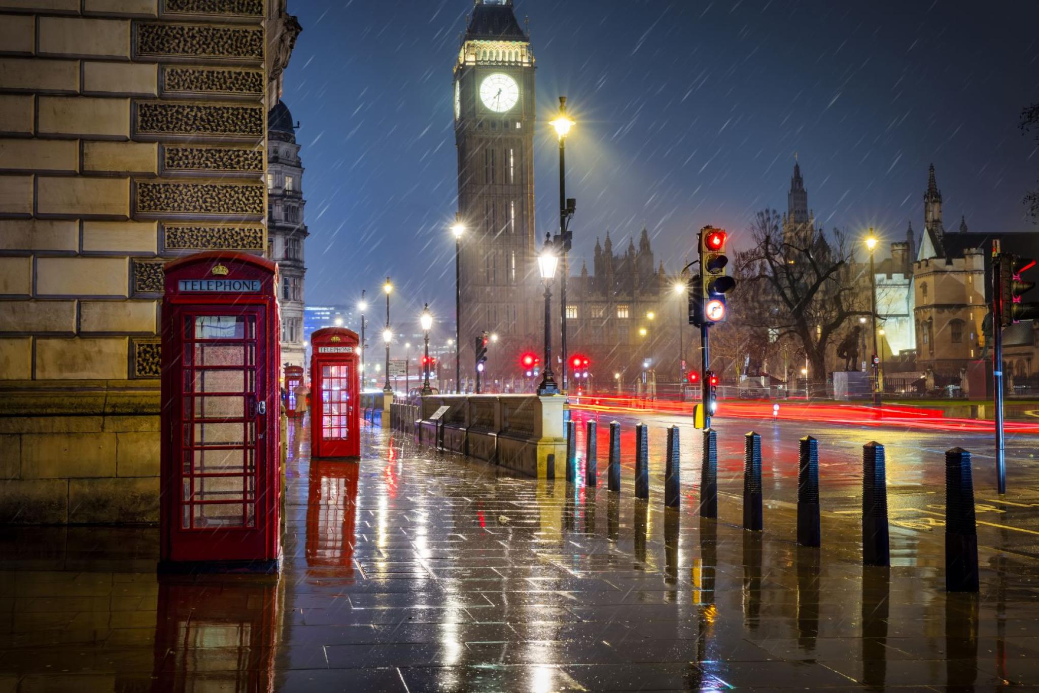 Moody night view Big Ben
