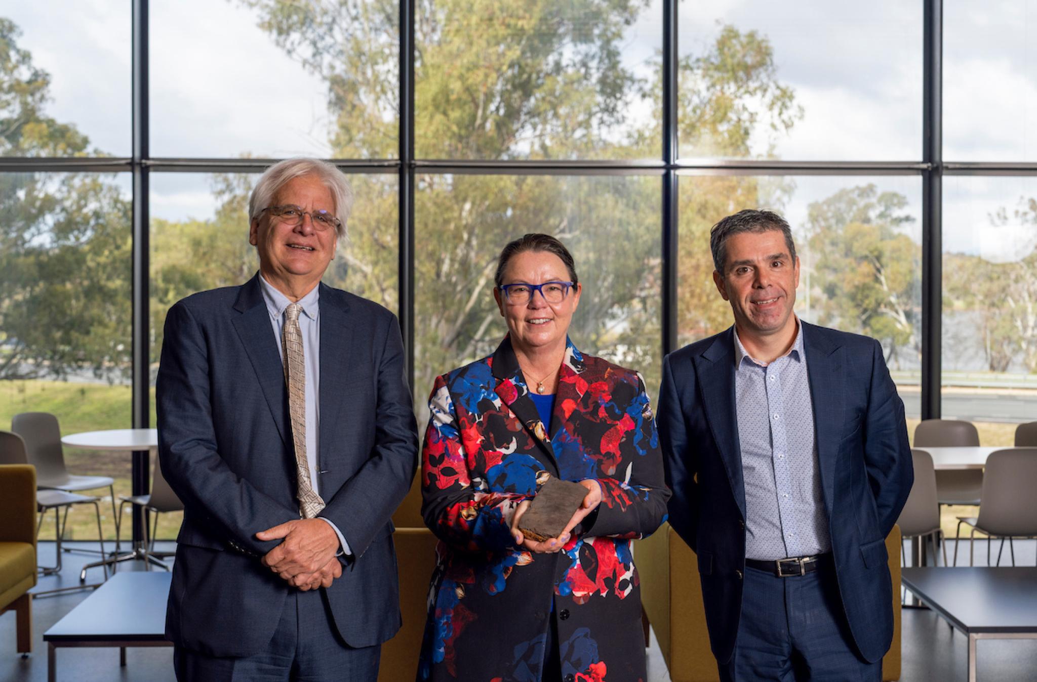 Professor John Mavrogenese, the Hon Madeleine King MP, Dr Victor Pantano