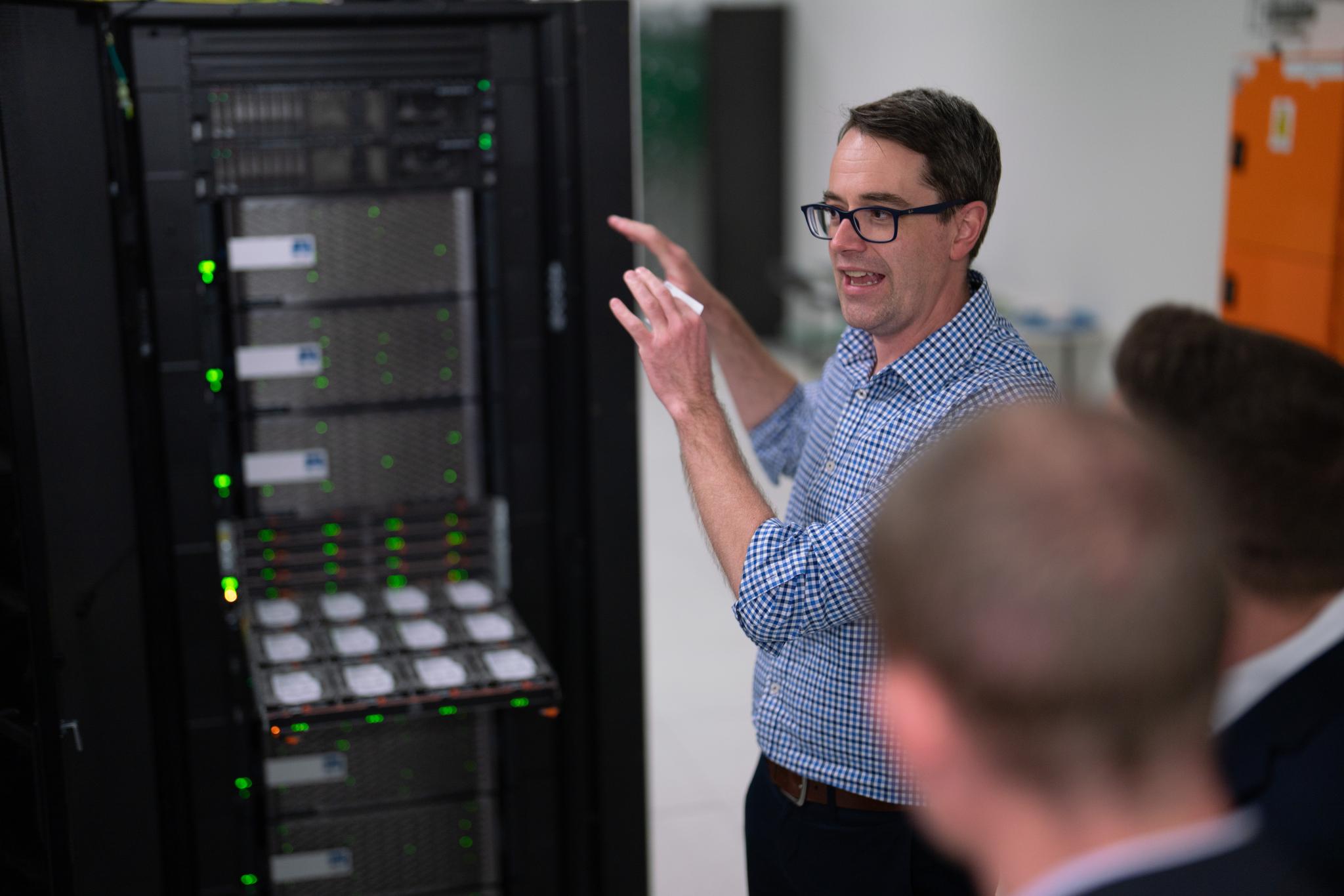 Dr Sam Howerton visiting the National Computational Infrastructure