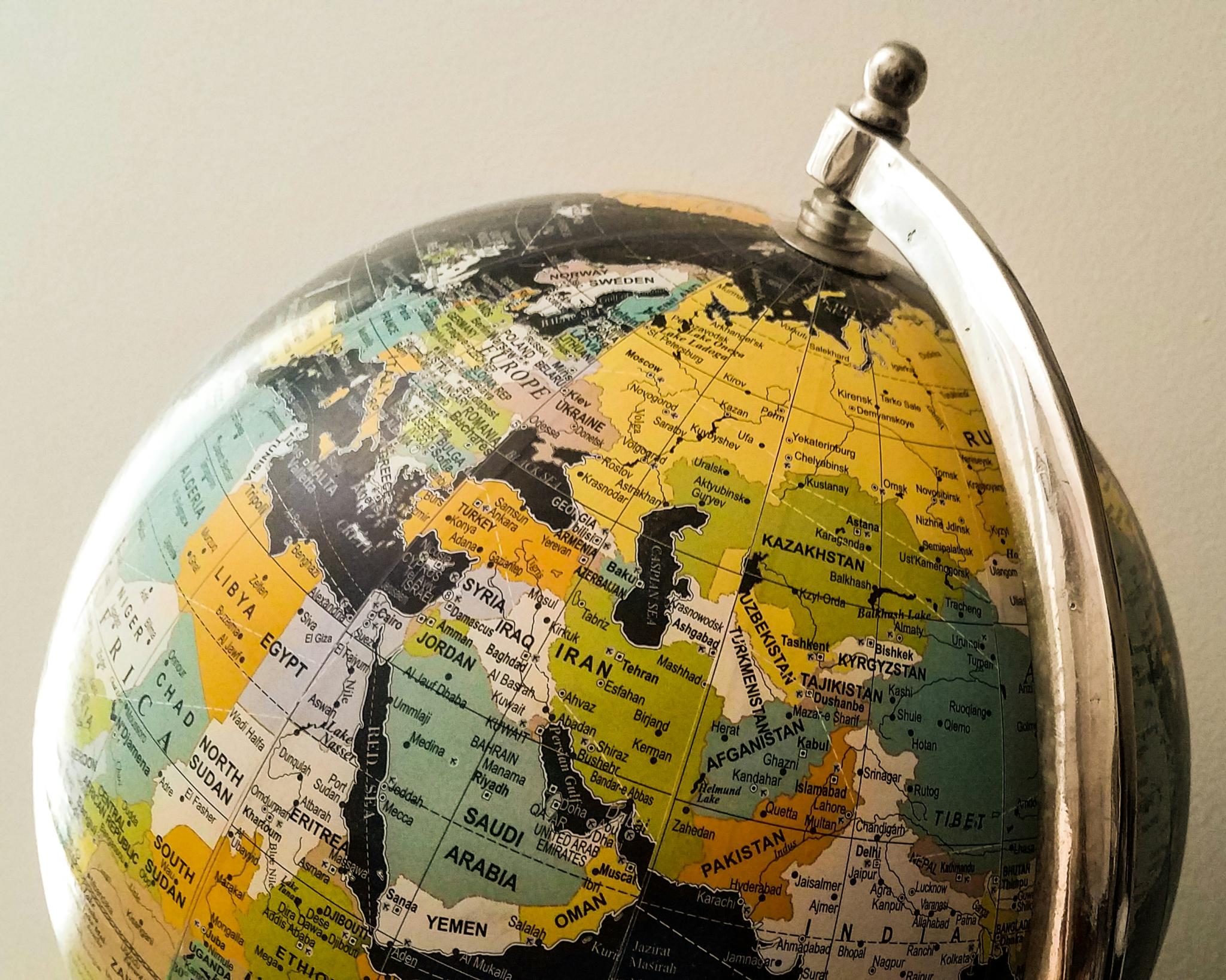 Globe facing Asia