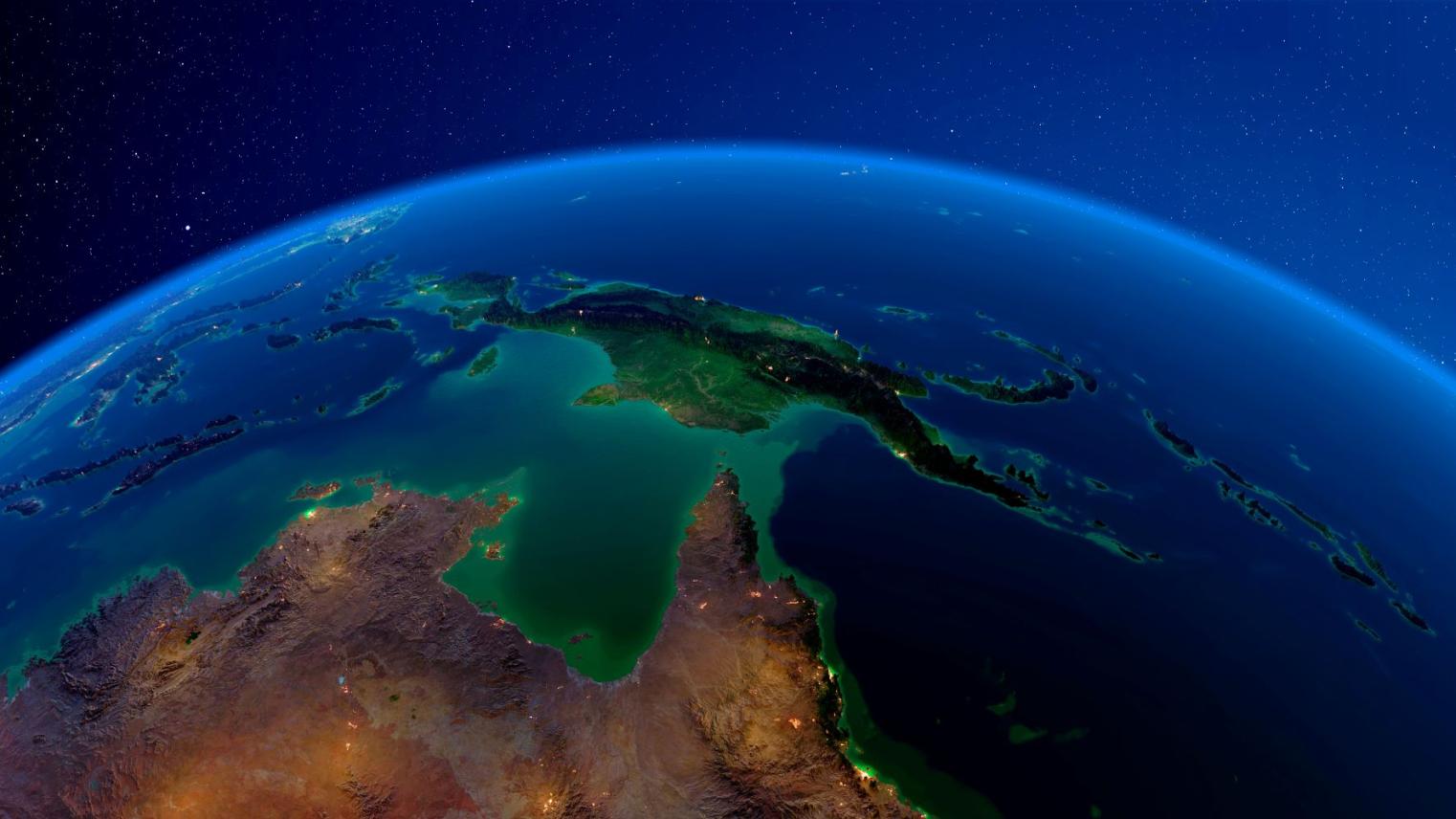Image displaying satellite image of Australia and the Pacific Islands