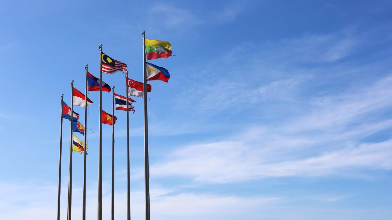 Image displaying ASEAN flags