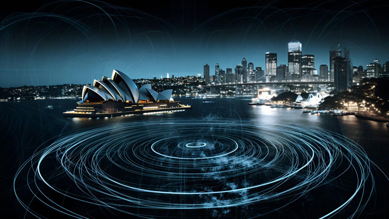 Image displaying the Sydney Opera House in cyberspace