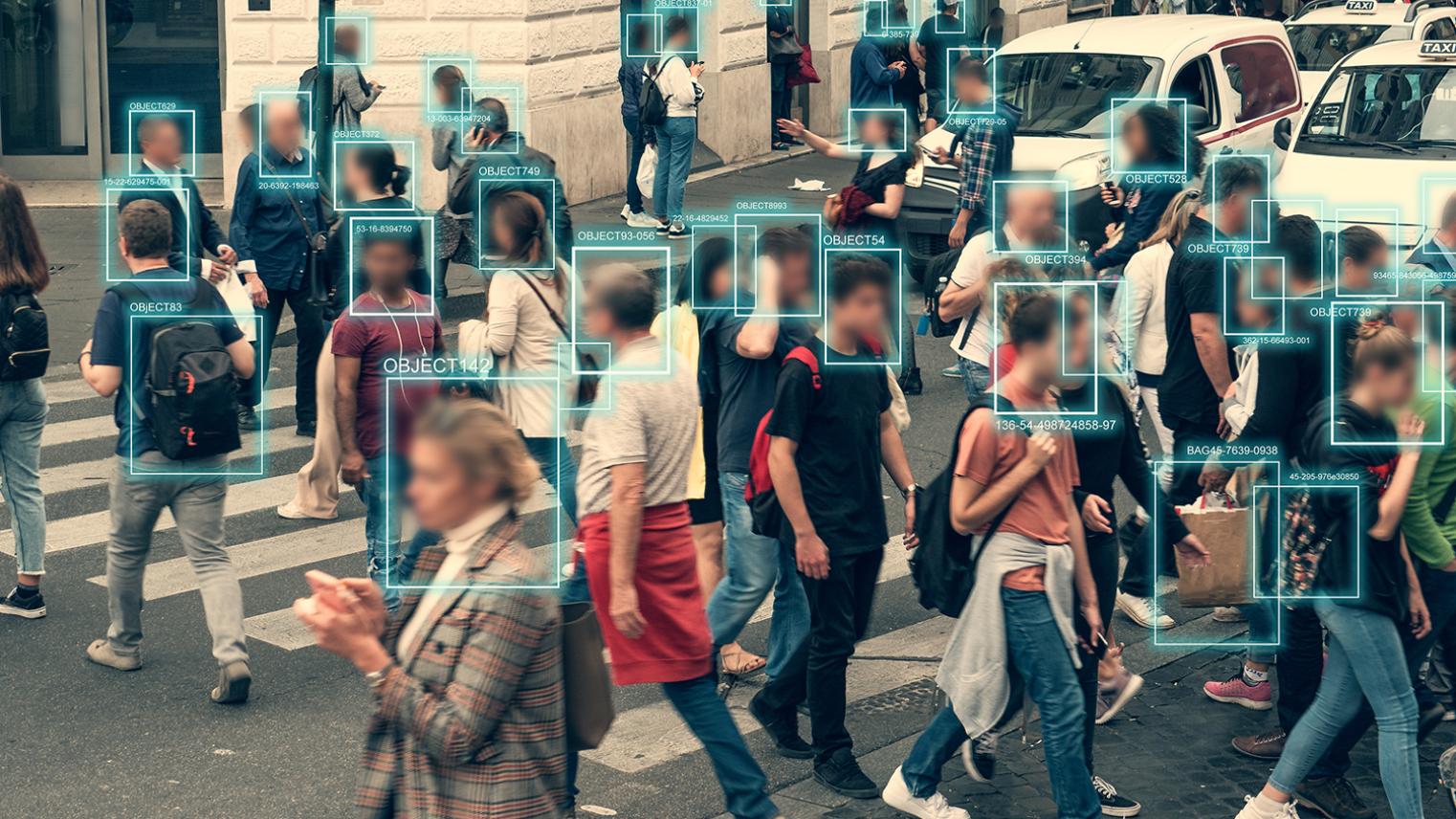 Generative image of face detection and recognition of citizens.