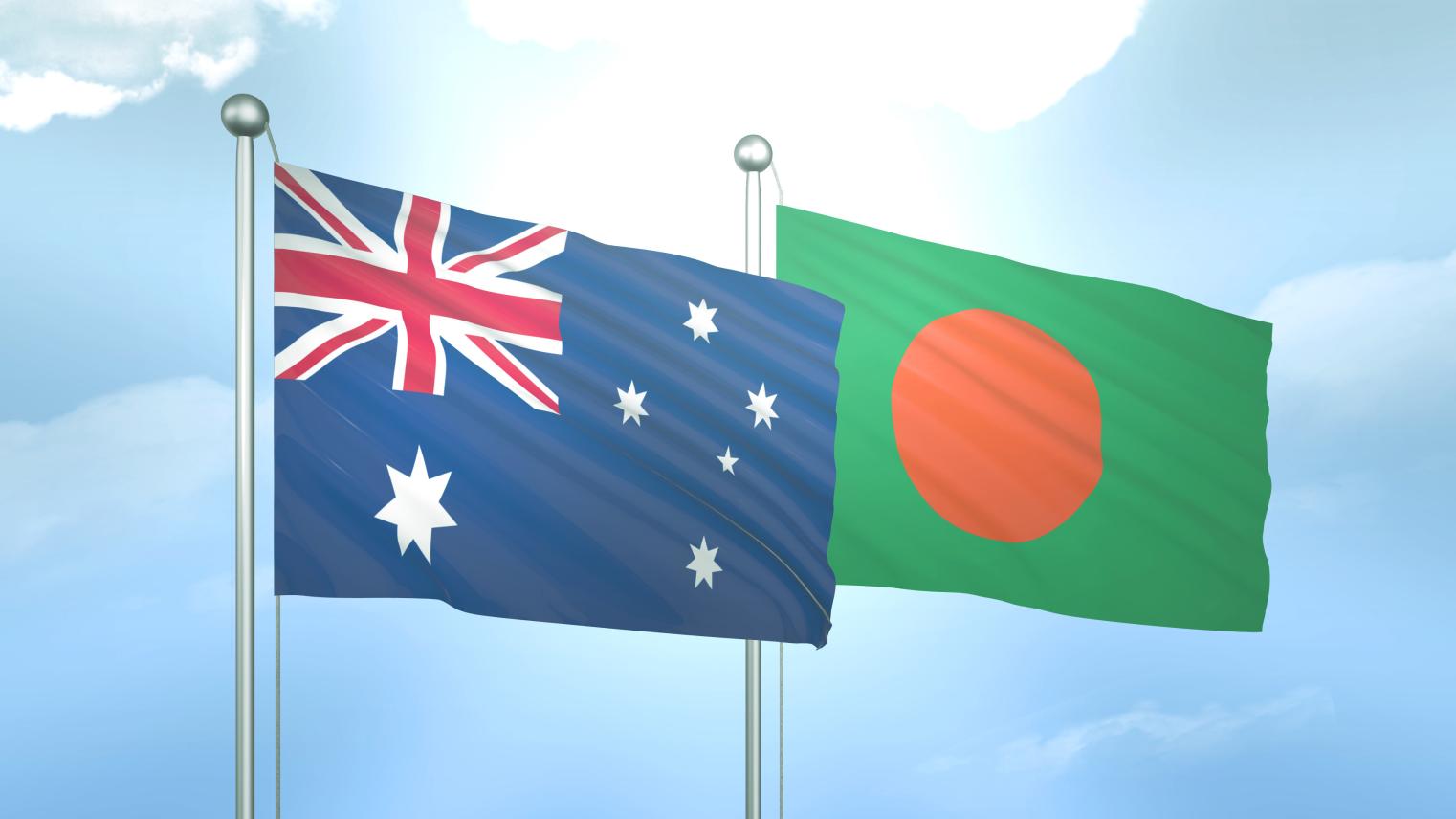 Flags of Australia and Bangladesh