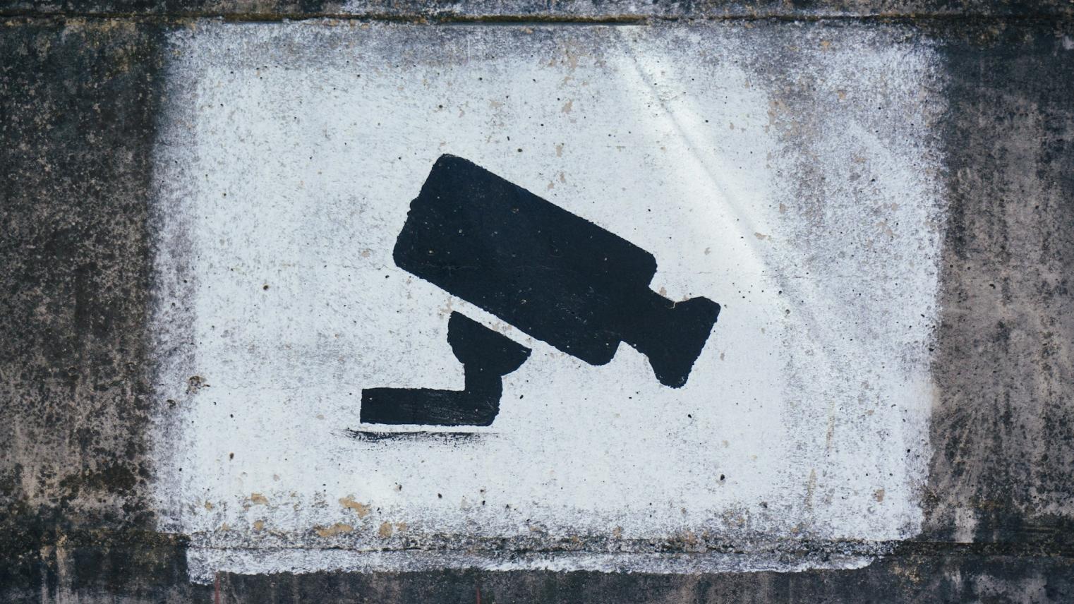 Image of a camera painting on a wall