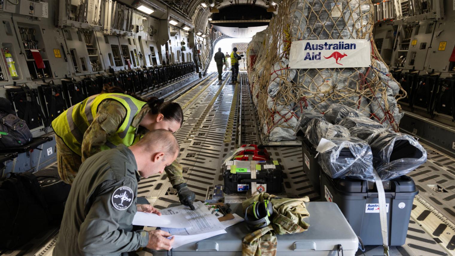 Australian and UK aid shipment to Enga Province in Papua New Guinea.