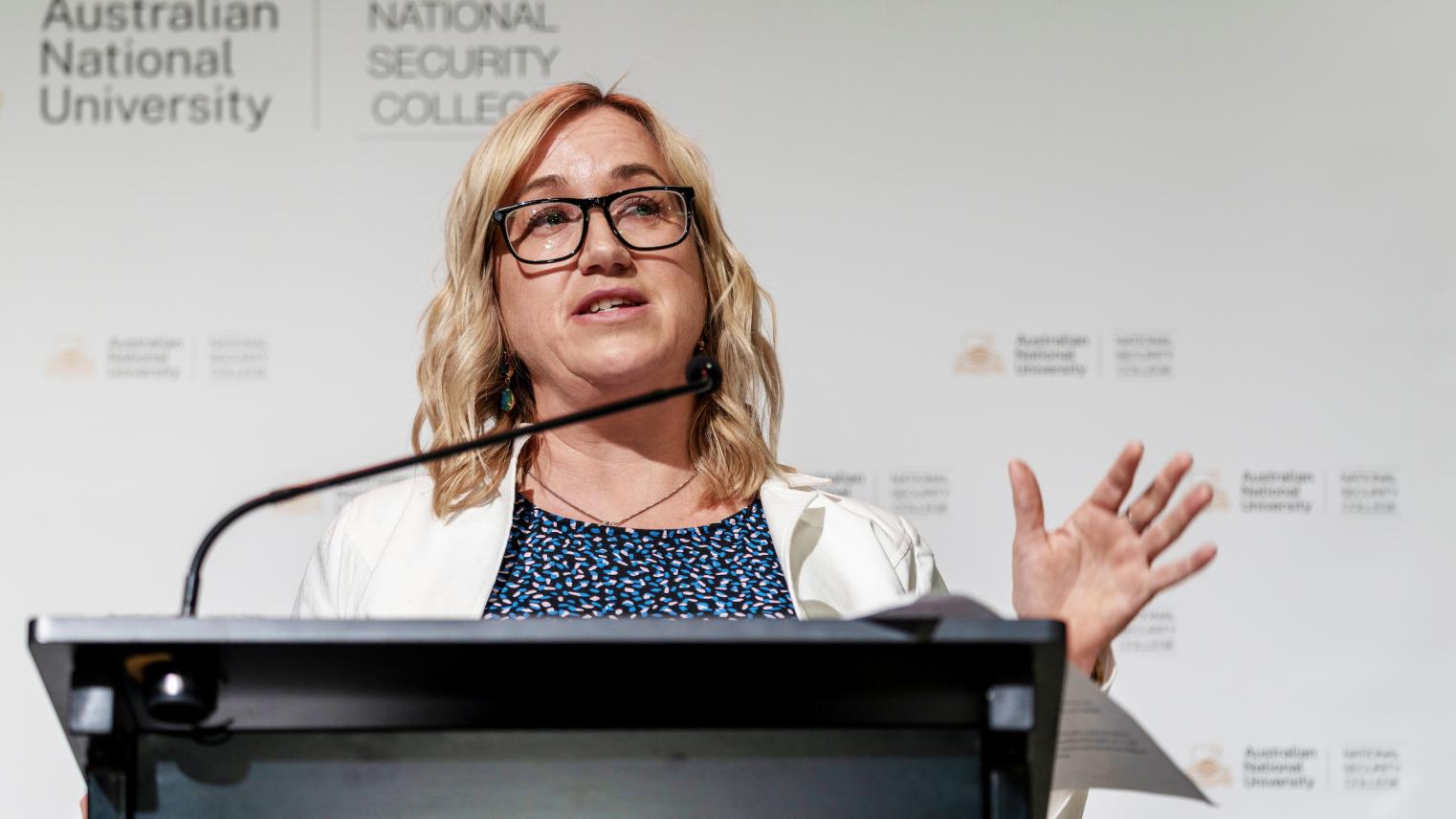 Danielle Ireland-Piper speaking at the book launch