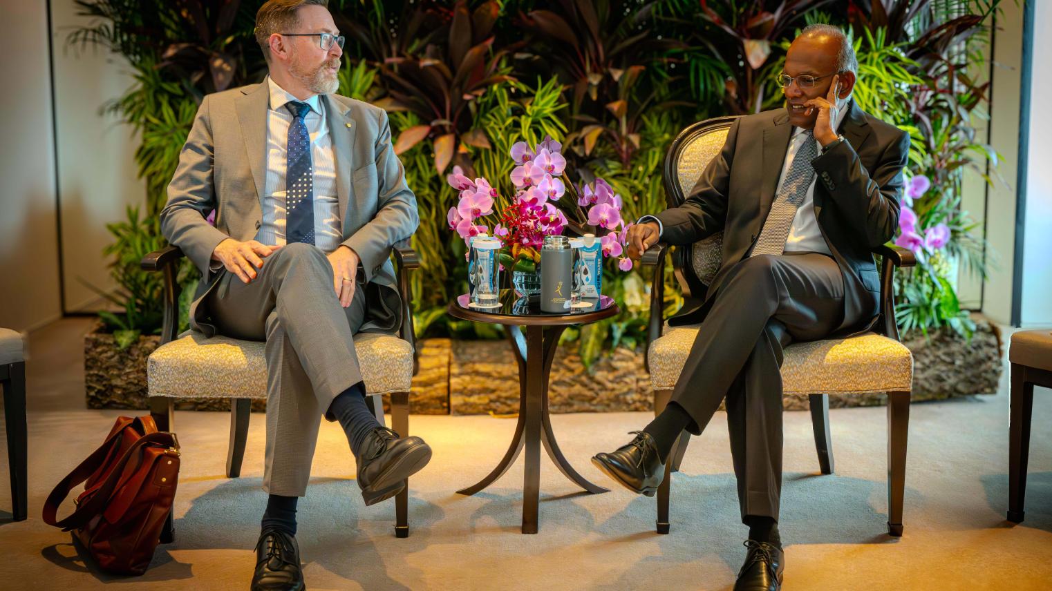 Professor Rory Medcalf AM with Singapore’s Coordinating Minister for National Security and Minister for Home Affairs Mr. K Shanmugam
