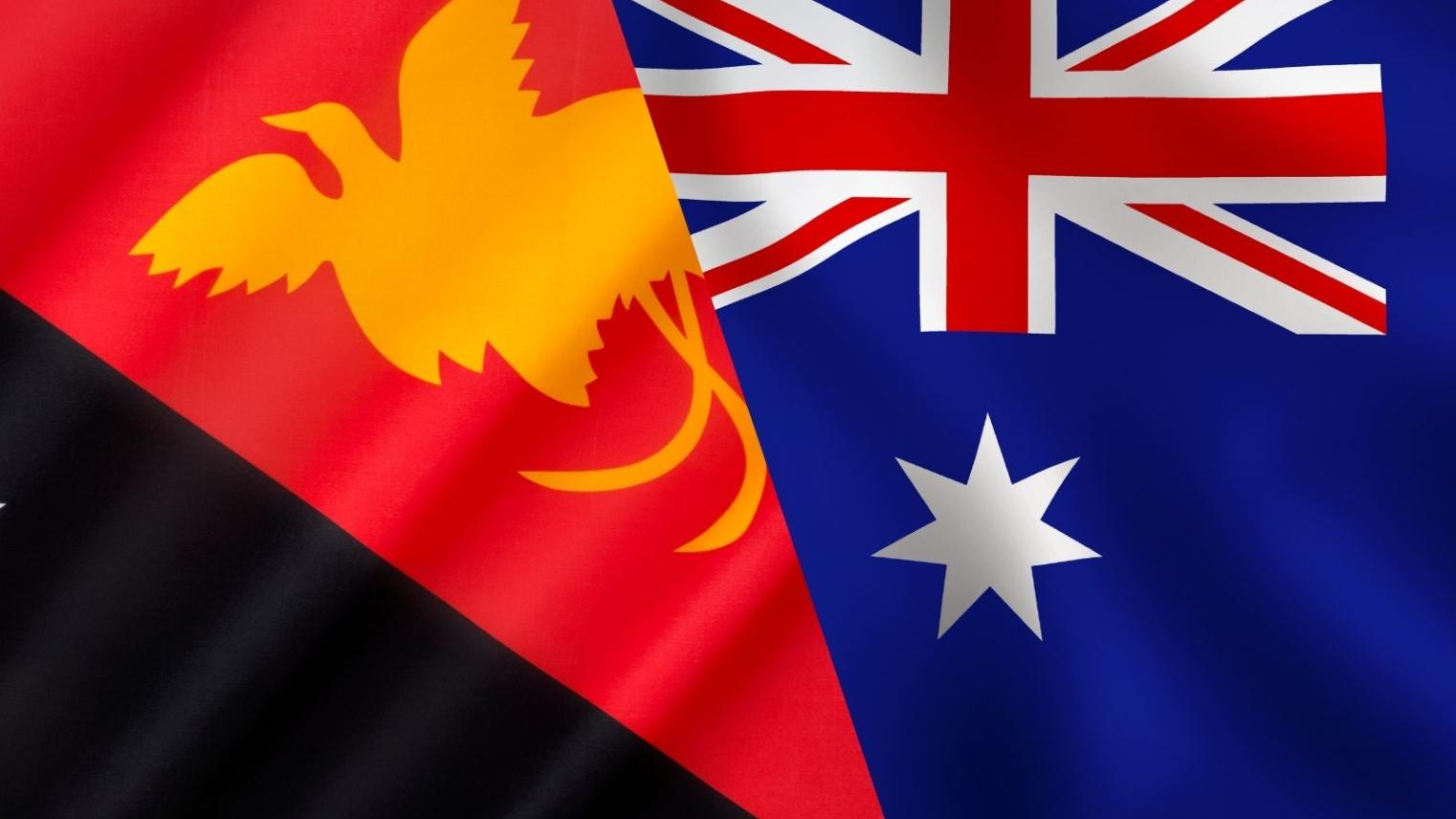 Flags of PNG and Australia