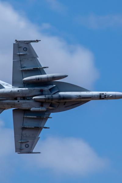 An F/A-18F Super Hornet from Number 1 Squadron